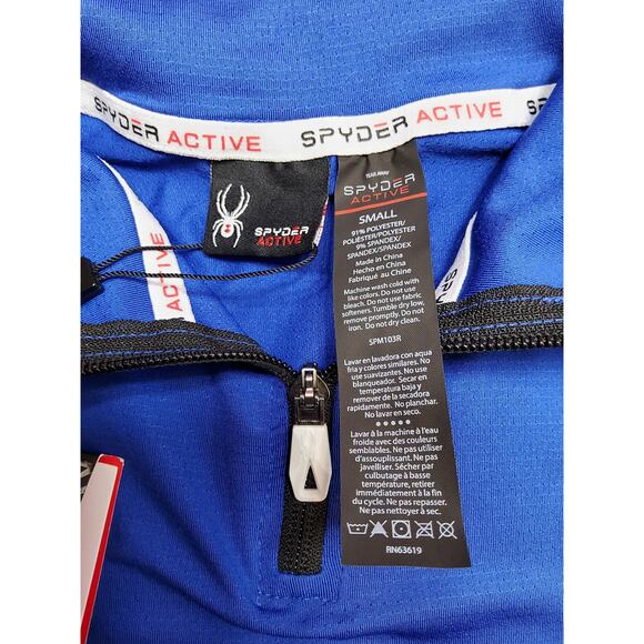 NWT. SPYDER ACTIVE QUARTER FRONT ZIP SIZE SMALL ROYAL BLUE - Picture 5 of 11